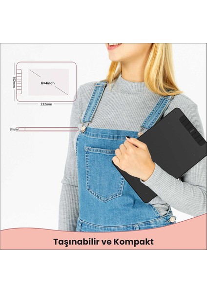 VK640 6x4 6 Kısayol Tuşlu Grafik Tablet+Kalem indirimleri