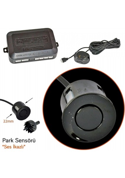 Park Sensörü Ses Ikazlı, 4 Sensör, Kontrol Kutusu, Siyah fiyatları