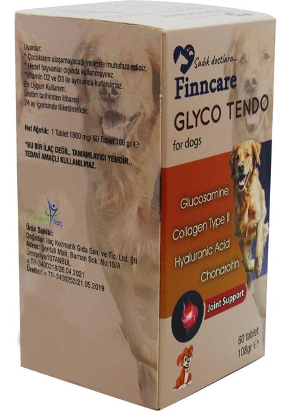 Finncare Köpekler Için Glyco Tendo 60 Tablet modelleri