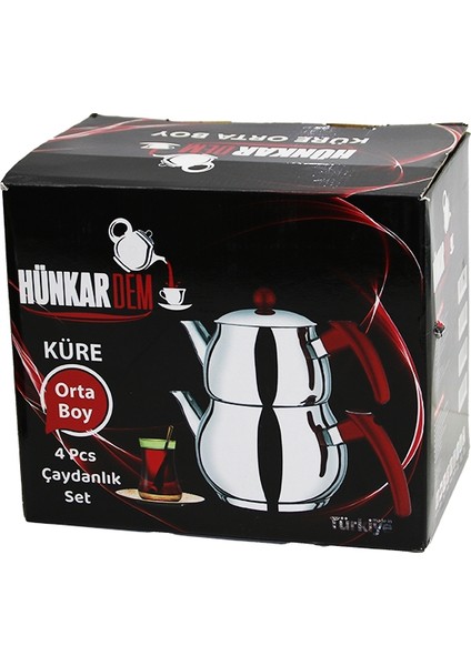 Paslanmaz Çelik Çaydanlık Seti (1l + 2l) Küre Model HB006 fiyatları