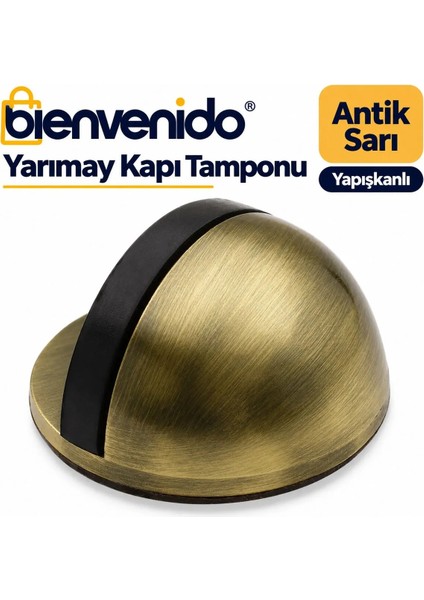 Yarımay Yapışkanlı Kapı Kolu Stoperi Tamponu Metal Kapı Stopu Durdurucu Tutucu 3'lü fiyatları