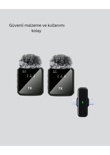 2in1 Kablosuz Yaka Mikrofonu Ios ve Android Uyumlu fiyatları