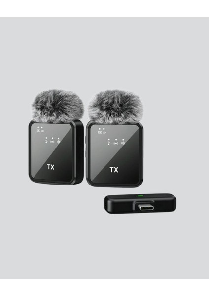 2in1 Kablosuz Yaka Mikrofonu Ios ve Android Uyumlu fırsatları