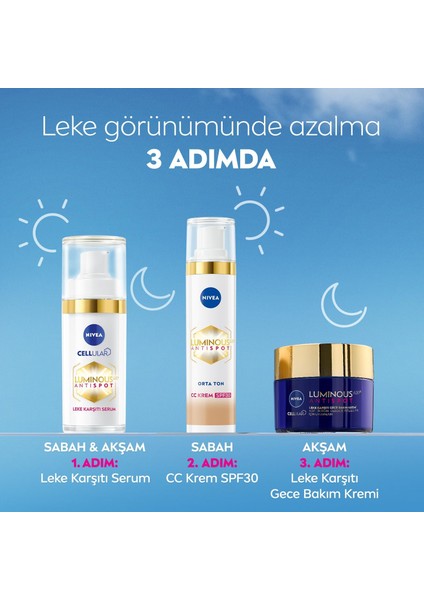 LUMINOUS630 Leke Karşıtı Krem cc Fluid SPF30 Medium 40ML