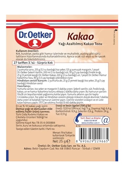 Kakao 25 G x 1 Adet fiyatları