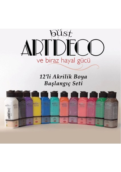 Akrilik Boya Başlangıç Seti 140 ml 12'li, Çok Renkli fiyatları