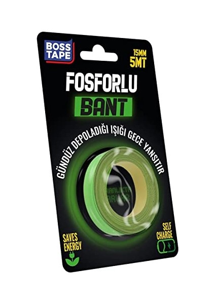 Fosforlu Bant, 15MM x 5mt Boyut, Yesil fiyatları