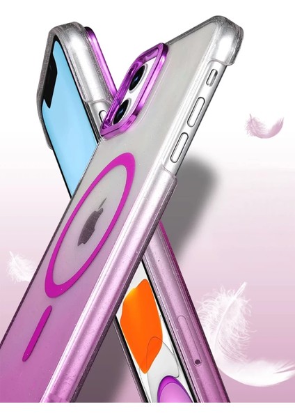 Iphone 12 Uyumlu Glossy Magsafe Kapak - Çöl Titanyum modelleri