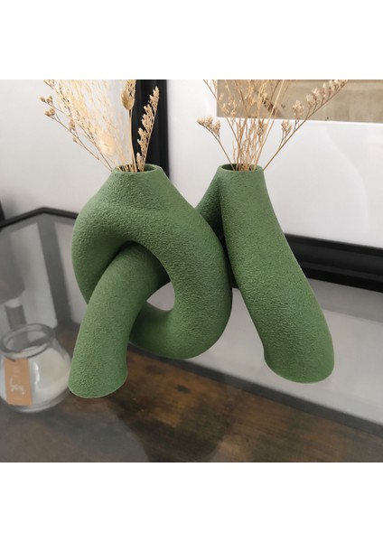 3D Baskı Interlocking Vazo - Iç Içe Geçen Dekoratif Vazo-Yeşil modelleri