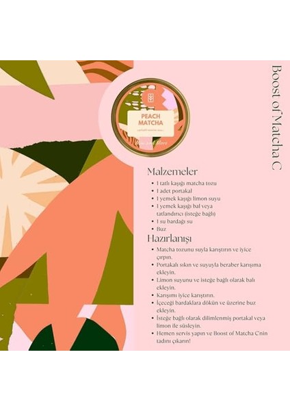 Peach Matcha - Şeftali Aromalı Matcha, 100 G fırsatları