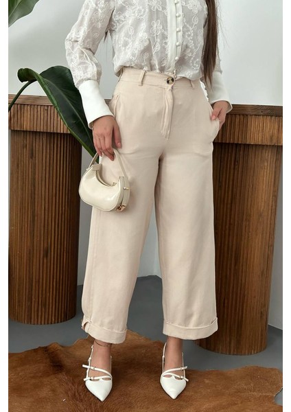 Bej Gabardin Pantolon modelleri