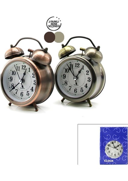 Metal Masa Çalar Saat - Pilli Işıklı 8 cm fiyatları