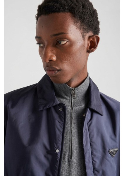 Prada Lacivert Metal Logolu Erkek Mont modelleri