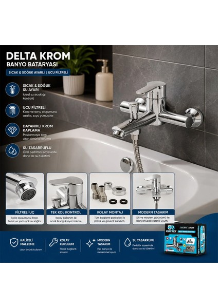 mt Krom Delta Banyo Bataryası Aç Kapa KTX-2640 fiyatları