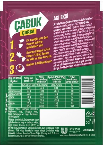 Knorr Acı Ekşi Çabuk Çorba fiyatları