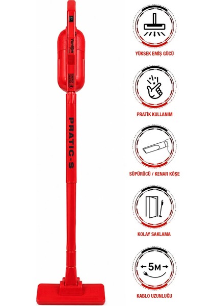 Fantom P 1200 Kırmızı Dik Süpürge Torbasız ve Güçlü Emiş Teknolojisi ile Pratik Kullanım Sunar