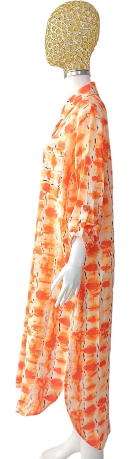 Deseo Boutique Kadın Desenli Ince Çok Uzun Tesettür Gömlek görsel 8