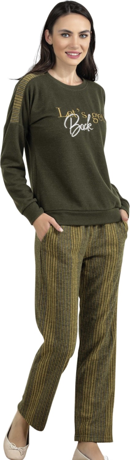 Flz Kışlık Yumuşak Uzun Kol Pijama Takımı Dowry 09-96