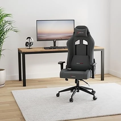 Resim 15'li Plus Profesyonel Oyuncu Koltuğu Kumaş Gri/siyah 