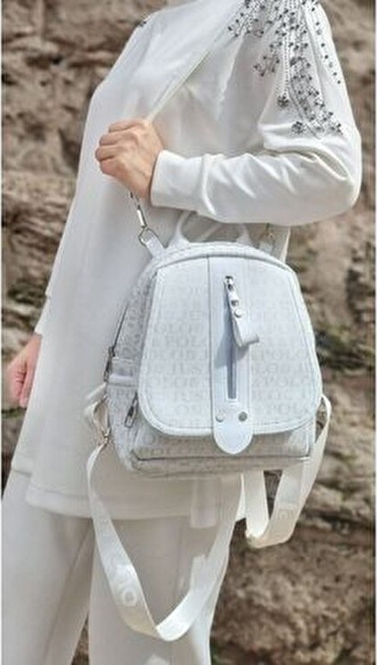 Just Polo Kadın Monogram Baskılı Sırt ve Omuz Çantası Günlük Kullanım Için