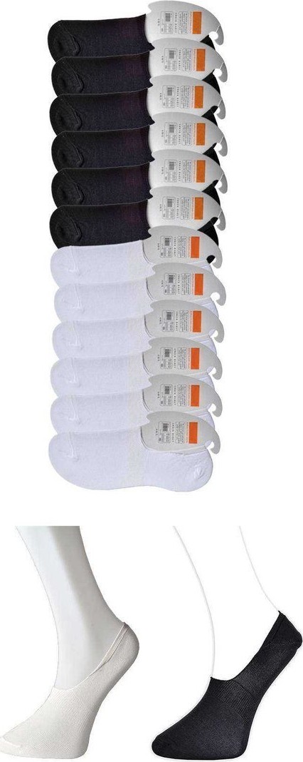 Mbb E-Ticaret Siyah ve Beyaz Erkek Babet Çorap 12 Çift
