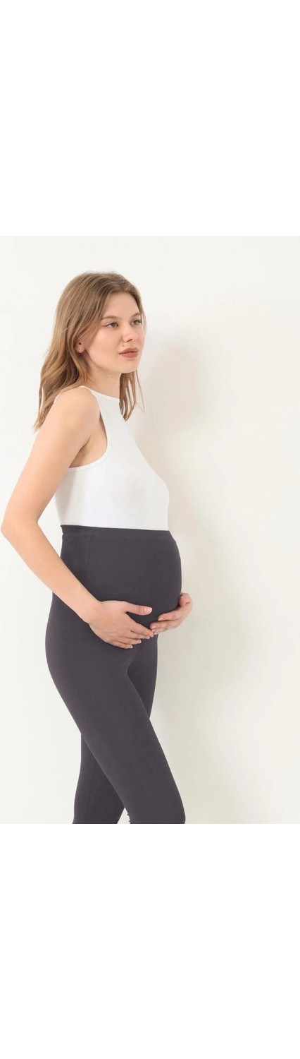 Cottonhill Beauty Cottonhill Siyah Esnek Yüksek Bel Hamile Tayt görsel 6