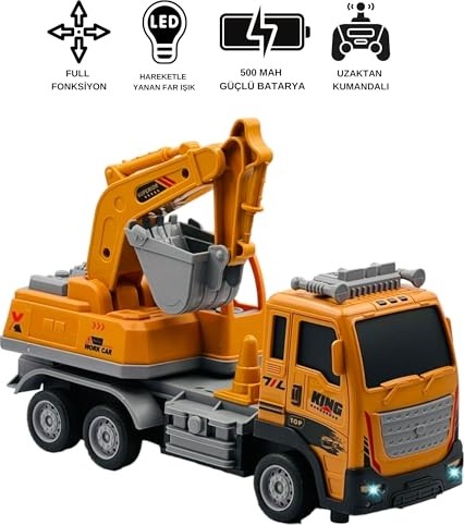 Frefly Store Uzaktan Kumandalı Şarjlı Full Fonksiyon Işıklı Inşaat Makineleri 27 Mhz 1:16 Ölçek (Kepçe) görsel 2