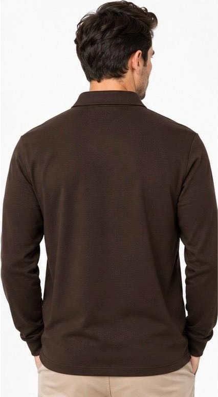 Lacoste Polo Çıtçıtlı Kapama Acı Kahve Regular Fit Uzun Kol görsel 2