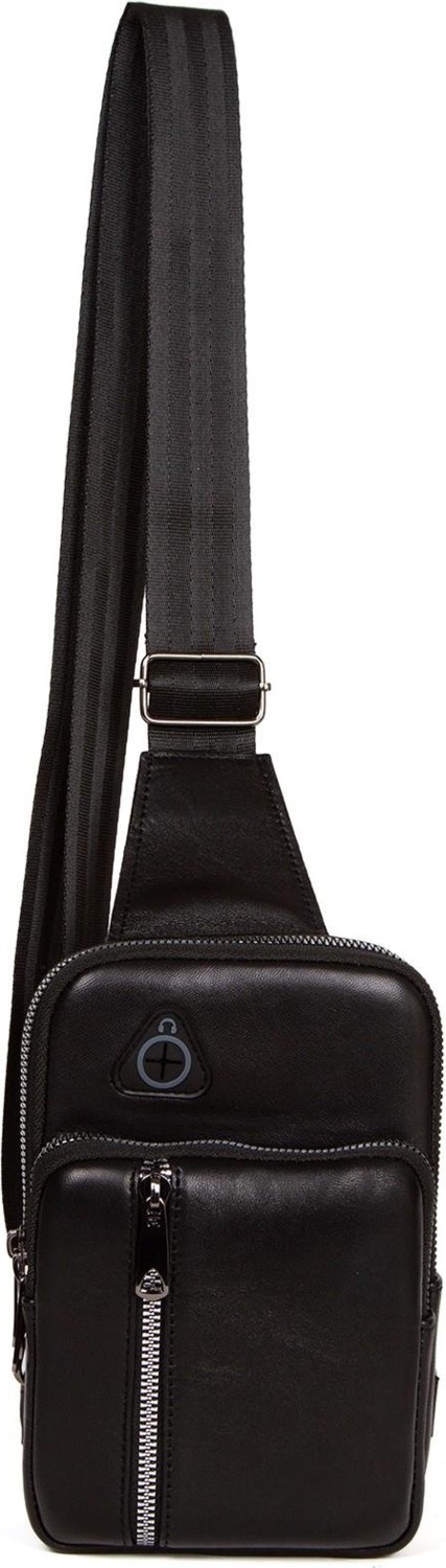 Newish Polo Erkek Siyah Deri Telefon Cüzdan Bölmeli USB Kulaklık Çıkışlı Çapraz Göğüs ve Omuz Çantası newpolo076 görsel 5