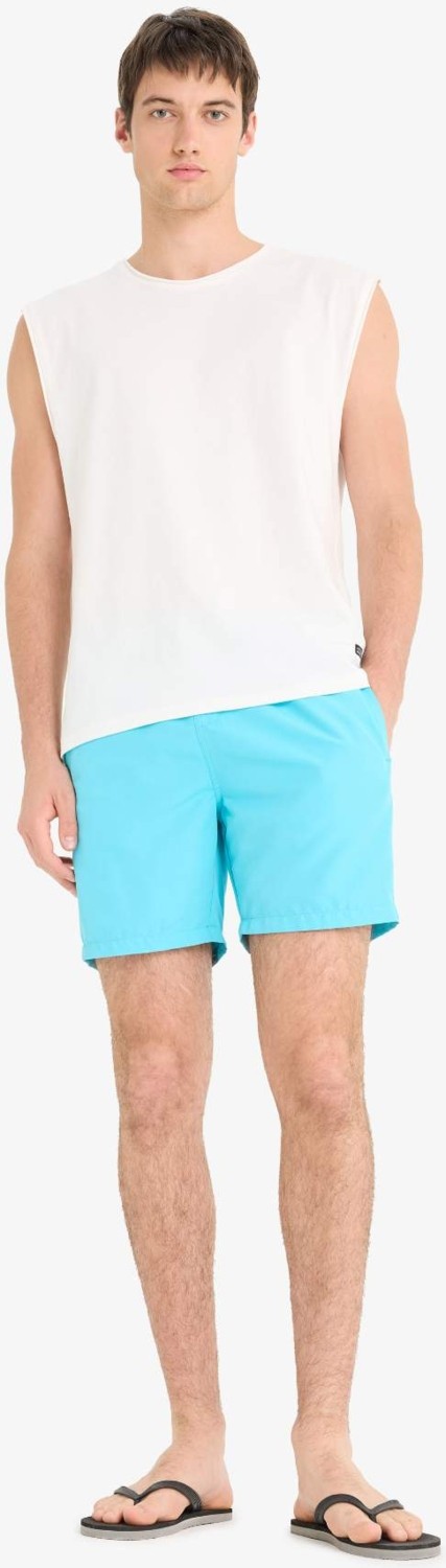 DeFacto Regular Fit Kısa Boy Cepli File Astarlı Beli Bağcıklı Düz Hafif Kumaş Deniz Şortu E5133AXNS görsel 2