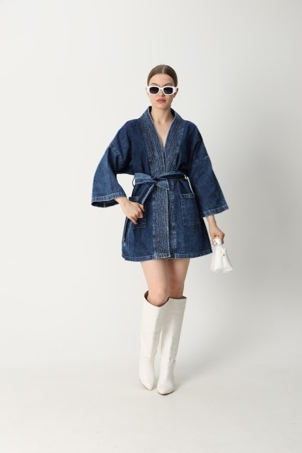Modesto Denim Kimono Mavi
