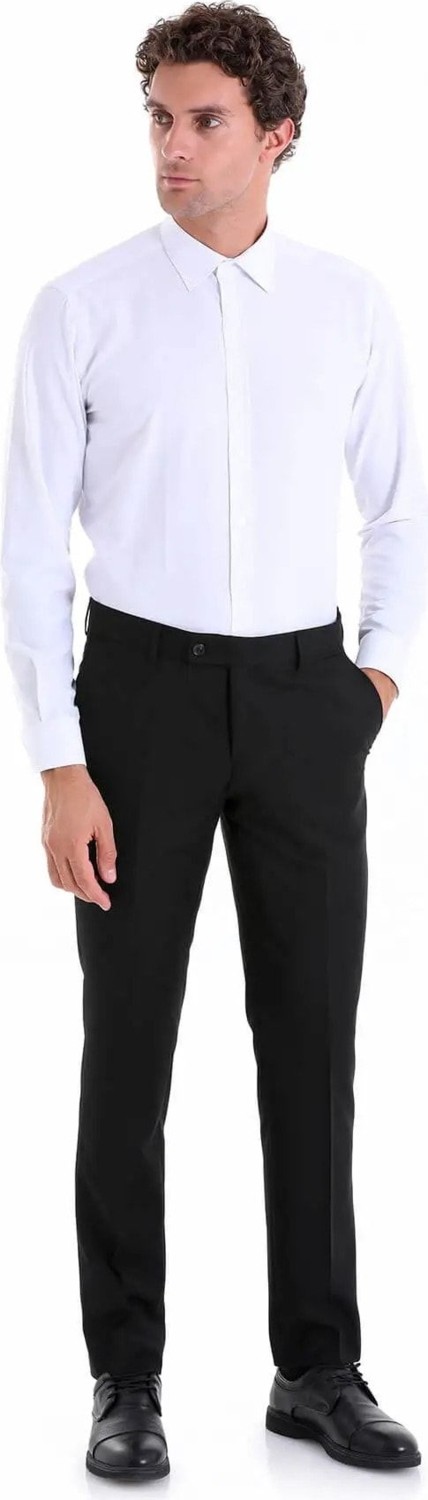Hatemoğlu Erkek Beyaz Slim Fit Pamuklu Uzun Kollu Gömlek görsel 4