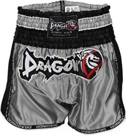 DragonDo Muay Thai Şort Cepsiz Saten Materyal Unisex Retro Desenli Rahat Kesim Yazlık