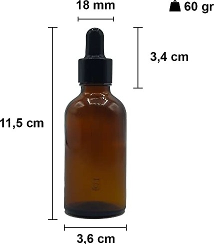 Kazan Hobi Amber 50 ml Metal Siyah Sızdırmaz Kapaklı Dropper Damlalıklı Cam Şişe 30 Adet görsel 2
