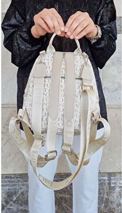 Just Polo Kadın Monogram Baskılı Sırt ve Omuz Çantası Günlük Kullanım Için görsel 2