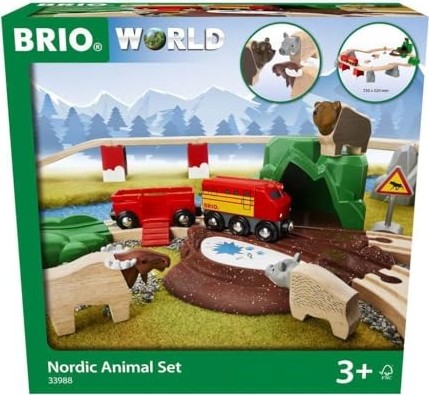 Aydogan's World 33988 Iskandinav Ormanı Hayvanları Seti - Ahşap Tren Aksesuarları - 3 Yıldan Itibaren Tavsiye Edilir