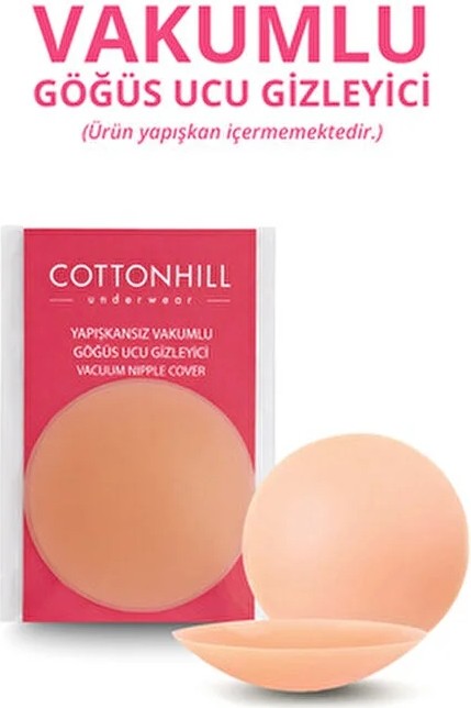 Cottonhill Ten Vakumlu Yapışkansız Göğüs Ucu Kapatıcı, Meme Ucu Kapatıcı
