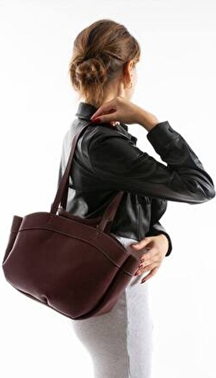 Daj Company Bordo Shopper Kadın Tote El ve Omuz Askılı Çantası görsel 6