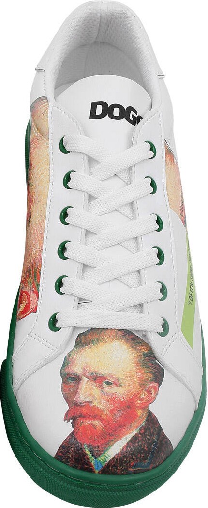 Dogo Kadın Vegan Deri Beyaz Sneakers - Vincent van Gogh Self Portrait Tasarım görsel 7