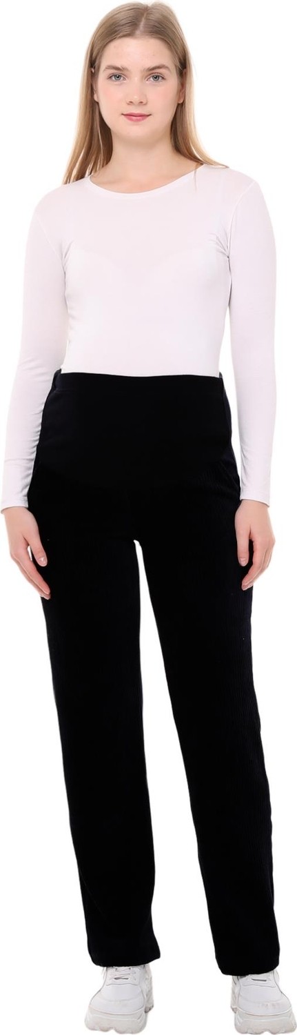 Luvmabelly MYRA8510 Beli Ayarlanabilir Kışlık Kadife Hamile Pantolonu -Siyah görsel 8