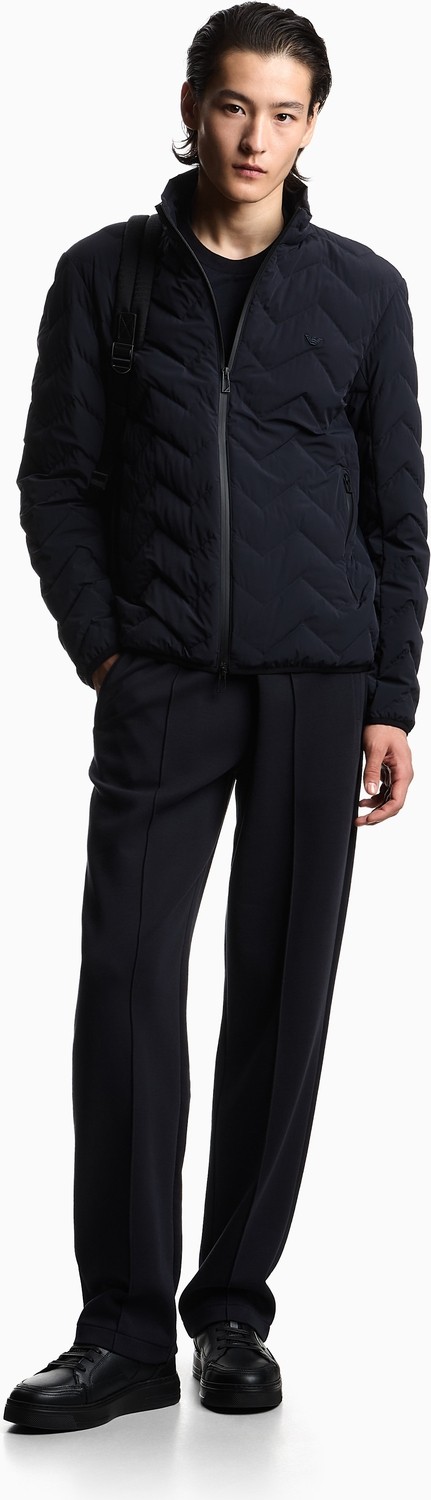 Emporio Armani Erkek Normal Kesim Dik Yaka Kapitoneli Lacivert Ceket EM004947 AF18499-UB118 görsel 8