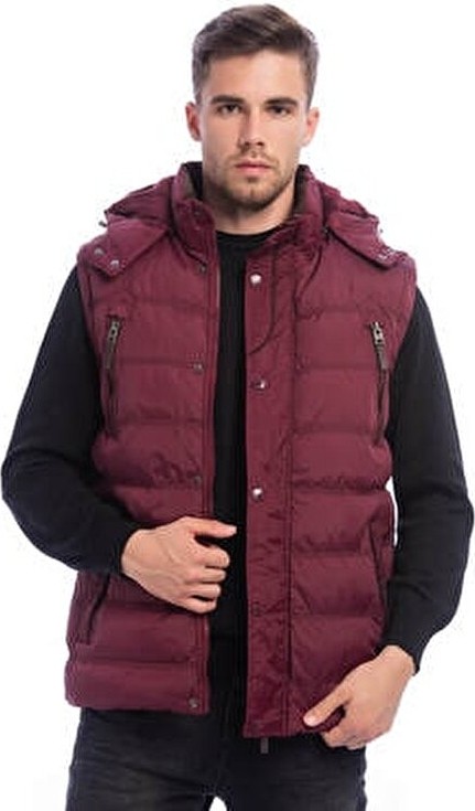 Dynamo Erkek Bordo Su Geçirmez Şişme Mont + Yelek 2 Si Bir Arada Günlük Kullanım İçin Orta Kalınlık görsel 3