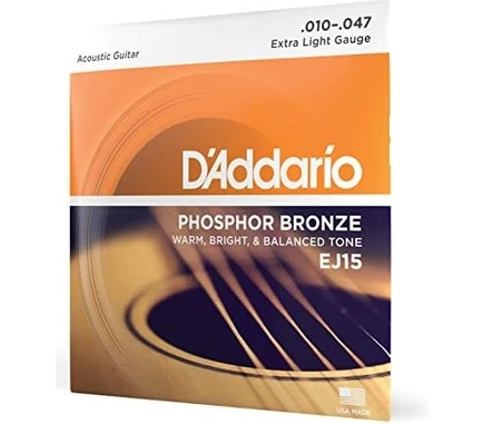Resim Mena Rise EJ15 Akustik Gitar Tel Seti, Phosphor-Bronze, Lig 