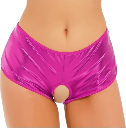 Melonika Secret Fantezi Pembe Özel Bölgeleri Açık Parlak Külot BC0047