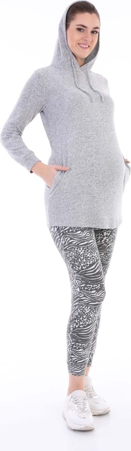 Meghan L.A Hamile Esnek Yumoş Kumaş Kapşonlu Sweatshirt görsel 2