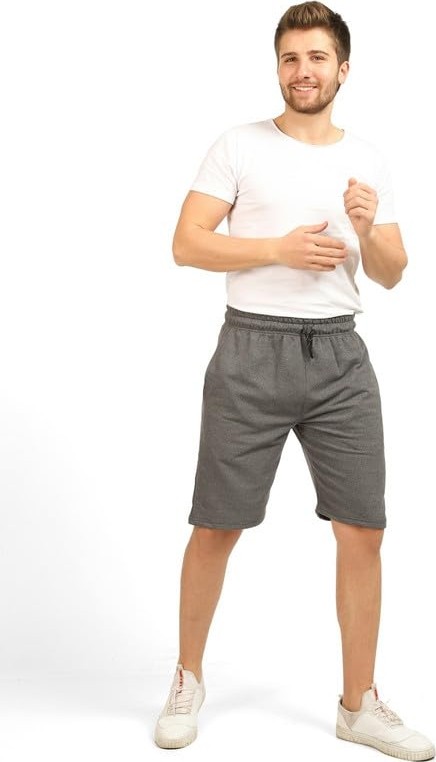 Esranın Dünyası Comeor Spor Pantolonu, Erkek, Kısa, Şort, Kısa Jogging Pantolonu, Koşu Şortu, Koşu Şortu, Erkek, Yazlık, Pamuk, Antrenman Pantolonu, Bermuda Şort, Fitness Pantolonu, Tenis Pantolonu, Koyu Gri., 5xl görsel 3