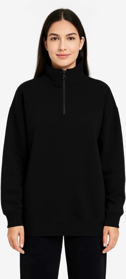 Beruflic Üç Iplik Dık Yaka Yarım Fermuarlı Sweatshirt görsel 3