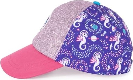 1001 Milk&moo Ayris 7-10 Yaş Kız Çocuk Şapkası, Unicorn Temalı, Simli Pembe ve Mor Renkli, Ayarl görsel 3