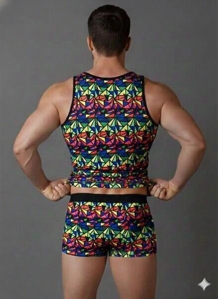 Beruflic Erkek Renkli Tank Top Boxer Takımı görsel 2