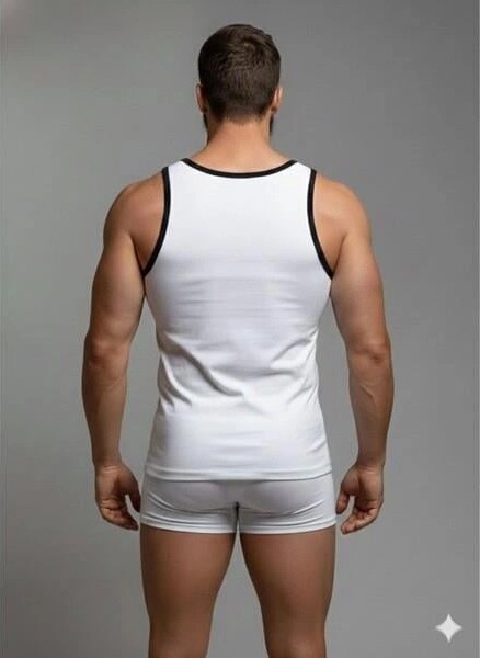 Beruflic Erkek Beyaz Tank Top Boxer Takım görsel 2